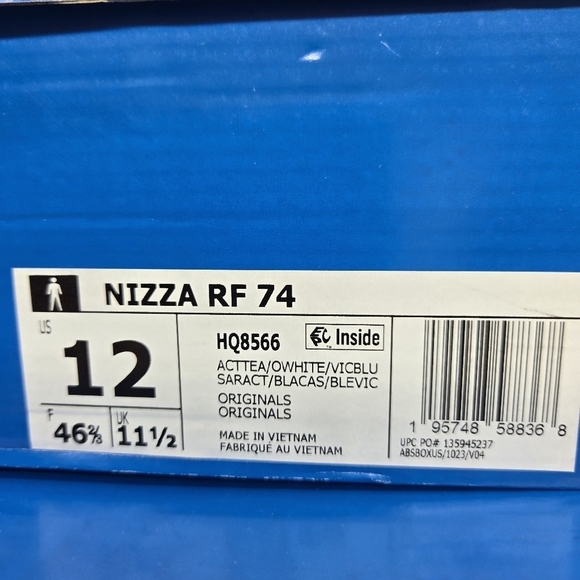 New adidas Lifestyle Nizza RF 74 Active Teal Off White Men\'s Shoes Size 12